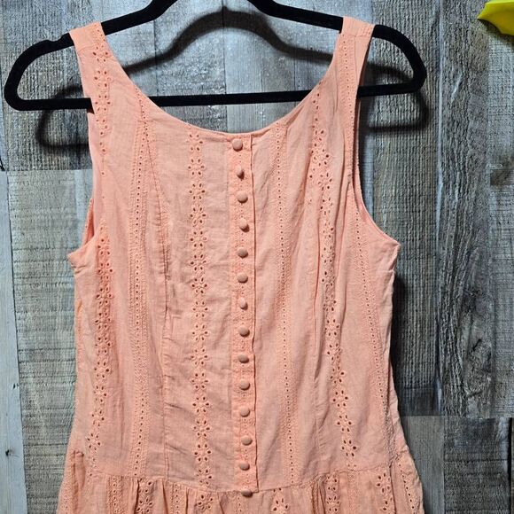 Altar'd State Layla Eyelet Embroidered Coral Mini Dress - Picture 3 of 6